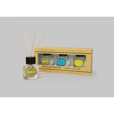 Naturally European Ne Mini Diffuser Gift Set - 3 X 40ml Diffusers Ginger & Lime Freesia & Pear And Verbena.