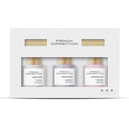 French Connection Pastel Range Reed Diffuser 50ml X3 Asst