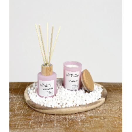 French Connection G/set Wooden Wooden Tray Dried Lavender Deco Marshmallow Frag