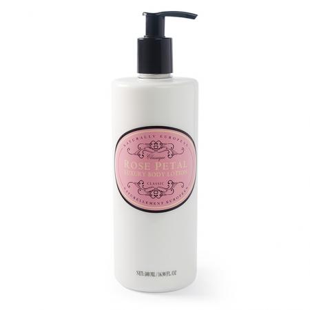 Naturally European Body Lotion 500ml Bottle With Pump Rose Petal