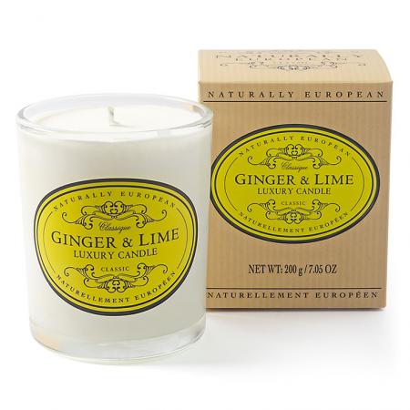 Naturally European Candle 200g (boxed) Ginger & Lime