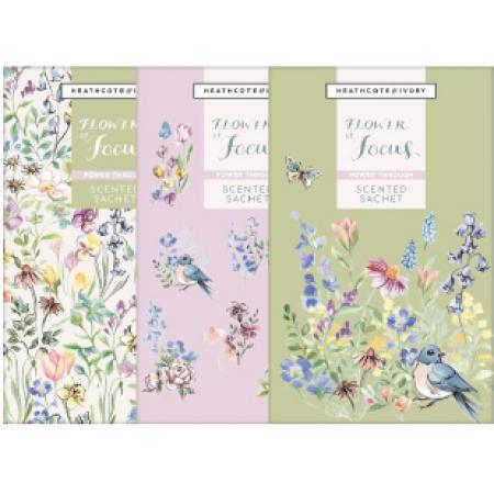H&i Flower Of Focus  - Ss23 Scented Sachets (fragranced Sachets X 3 In Carton)
